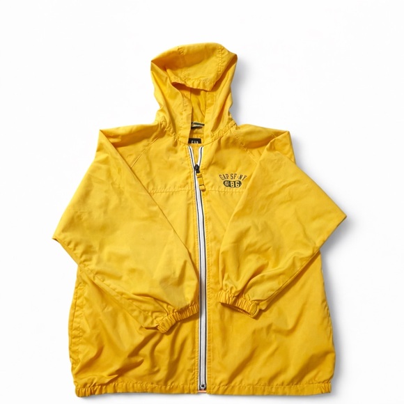 Gap Kids Other - Gap Kids Boys Windbreaker Lightweight Yellow Hooded Zip Up Jacket Sz M Outdoors
